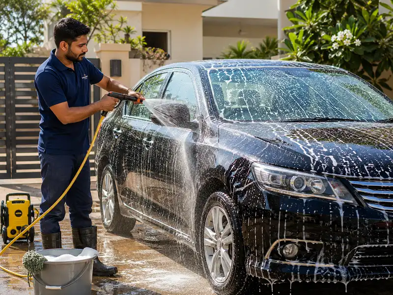 Home car wash in Aligarh by Snappo