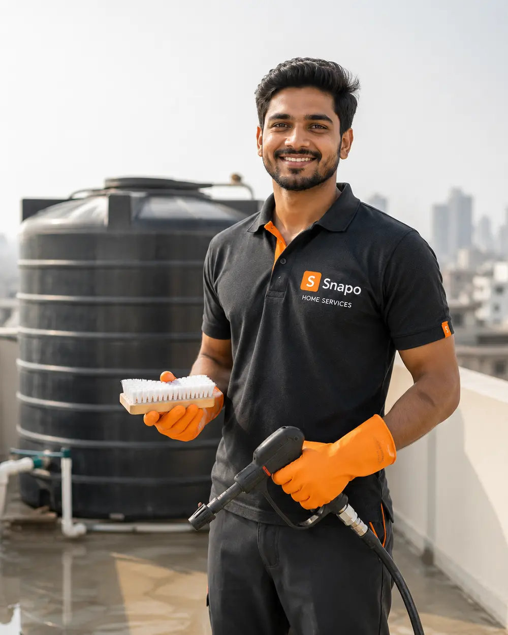 Snappo water tank cleaning team in Aligarh
