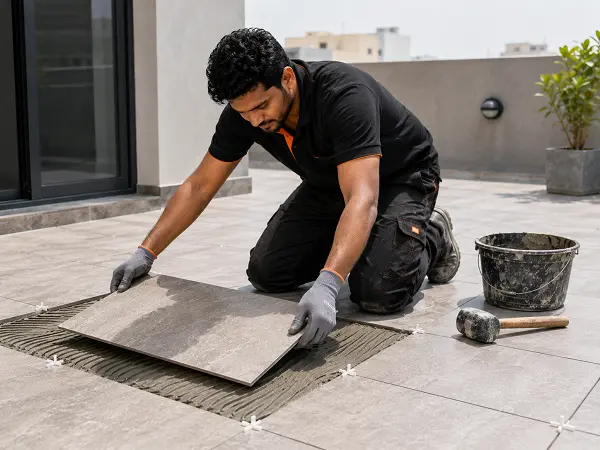 Outdoor and terrace tiling in Aligarh